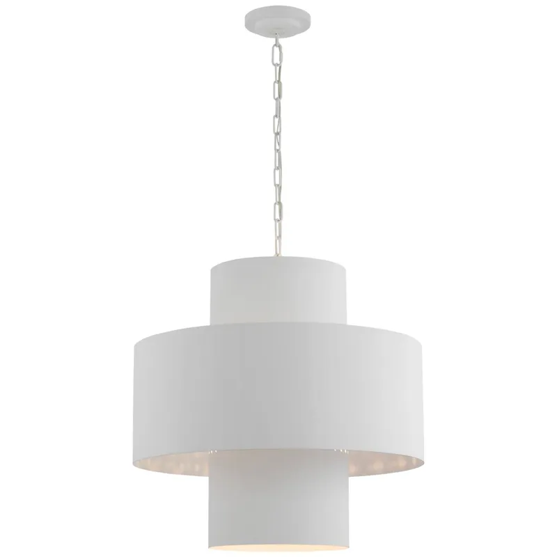 Julie Neill Chalmette 25" Layered Pendant in Plaster White Ceiling Light W25" x H24"