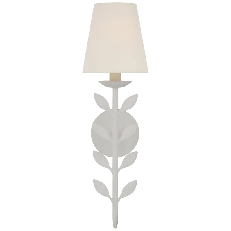 Julie Neill Avery 20" Sconce Plaster White with Linen Shade Wall Light W5.75" x H20"