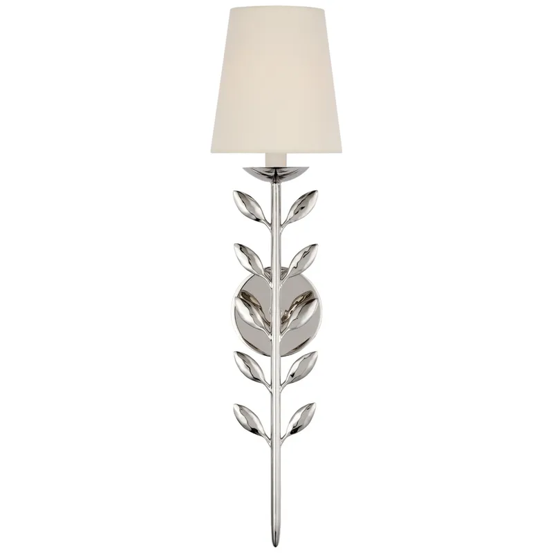 Julie Neill Avery 26" Sconce Polished Nickel with Linen Shade Wall Light W6.25" x H26.25"