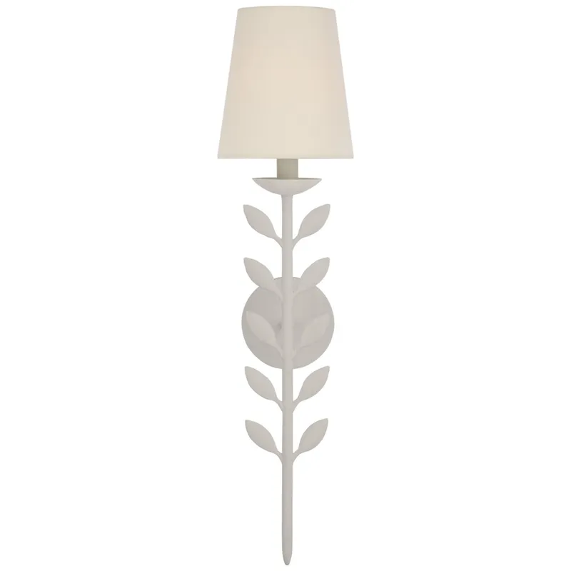 Julie Neill Avery 26" Sconce Plaster White with Linen Shade Wall Light W6.25" x H26.25"