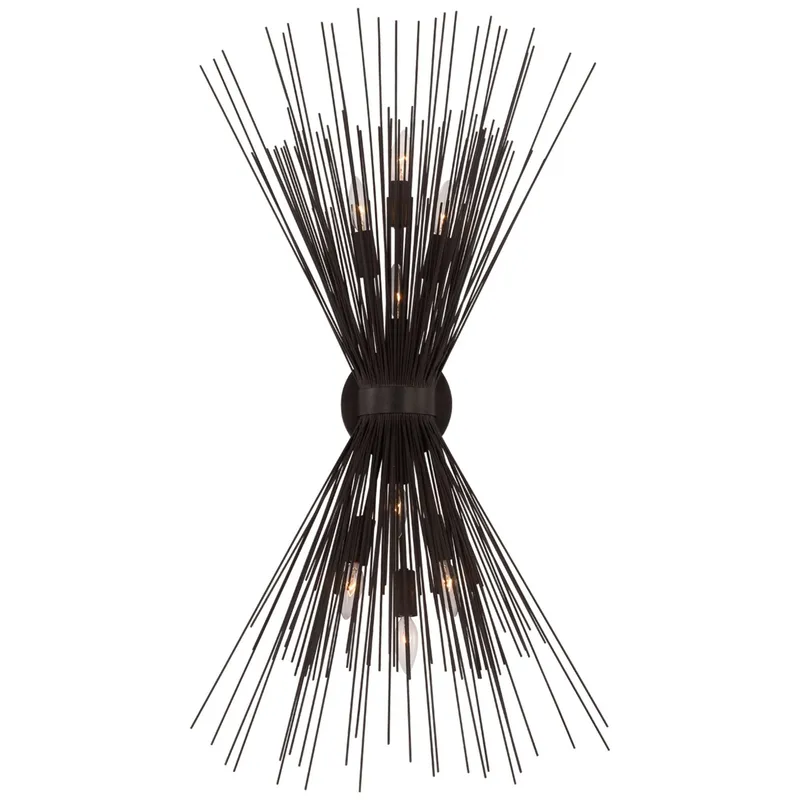 Kelly Wearstler Strada Large Symmetrical Sconce in Aged Iron Wall Light W12.25" x H40.5"