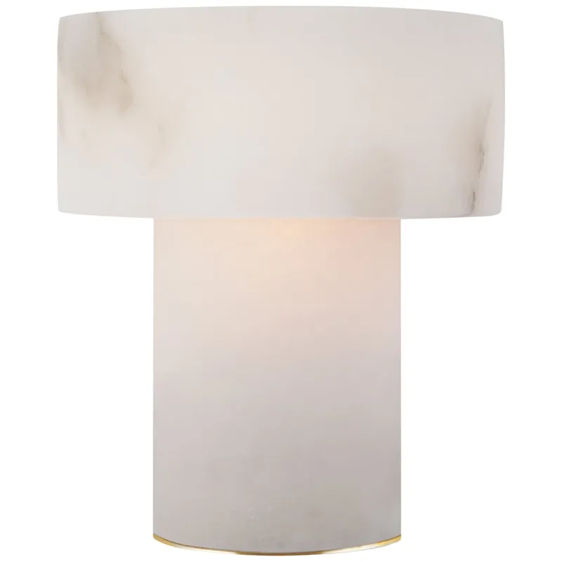 Kelly Wearstler Una Rechargeable Accent Lamp in Alabaster Table Lamp W6" x H7.25"