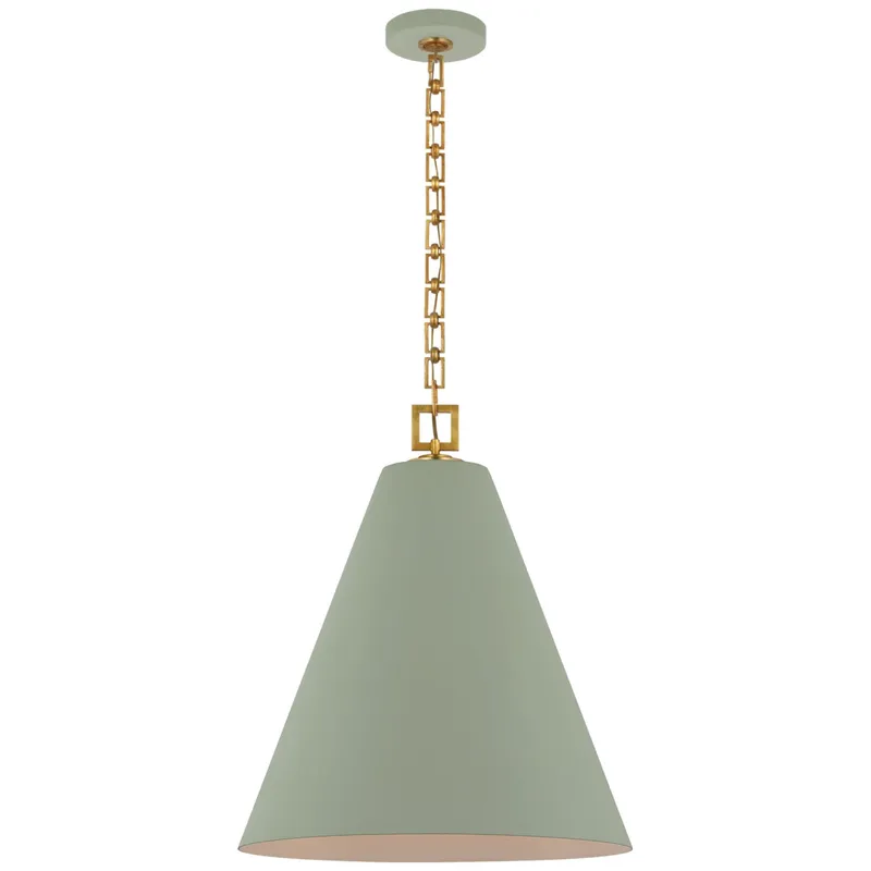 Julie Neill Theo 21" Pendant in Celadon and Gild Ceiling Light W22" x H26"
