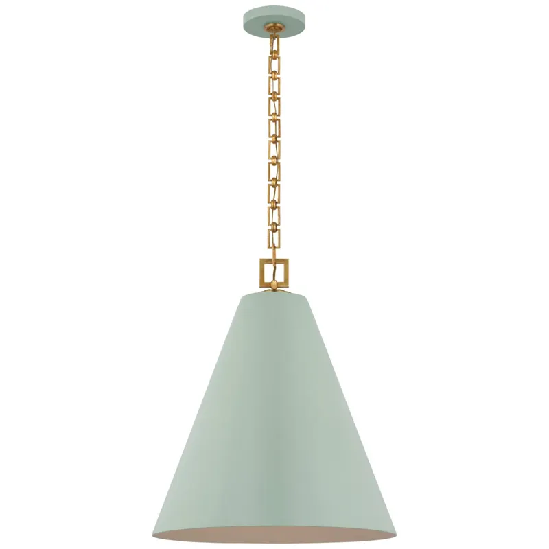 Julie Neill Theo 21" Pendant in Pale Blue and Gild Ceiling Light W22" x H26"