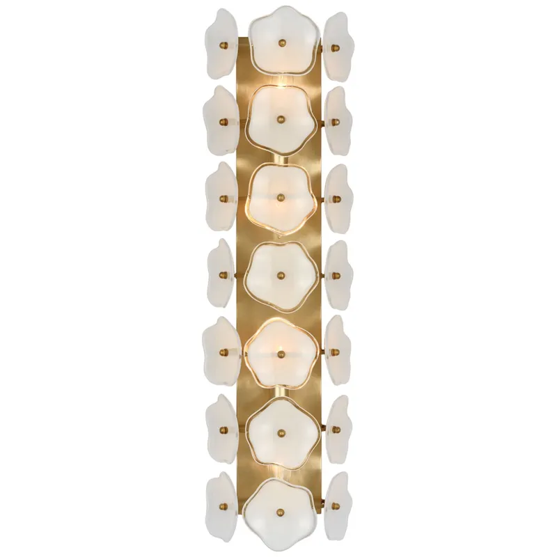 kate spade new york Leighton 28" Sconce in Soft Brass with Cream Tinted Glass Wall Light W7.75" x H28"