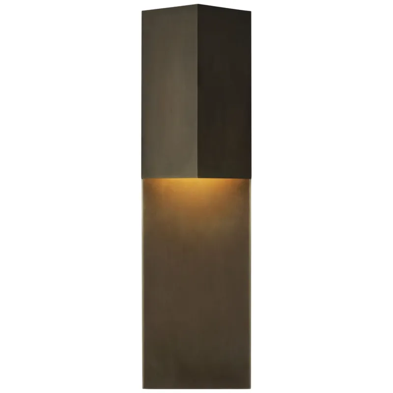 Kelly Wearstler Rega 18" Folded Sconce in Bronze Outdoor Lighting W5.25" x H18"