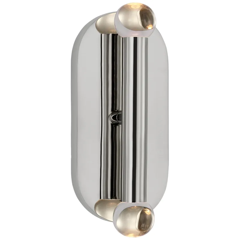 Kelly Wearstler Rousseau Medium Vanity Sconce in Polished Nickel with Clear Glass Orb Wall Light W4.25" x H10.25"