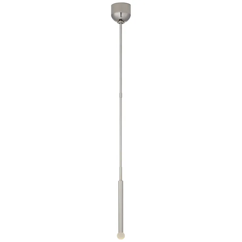 Kelly Wearstler Rousseau Single Pendant in Polished Nickel with Etched Crystal Orb Ceiling Light W1.75"