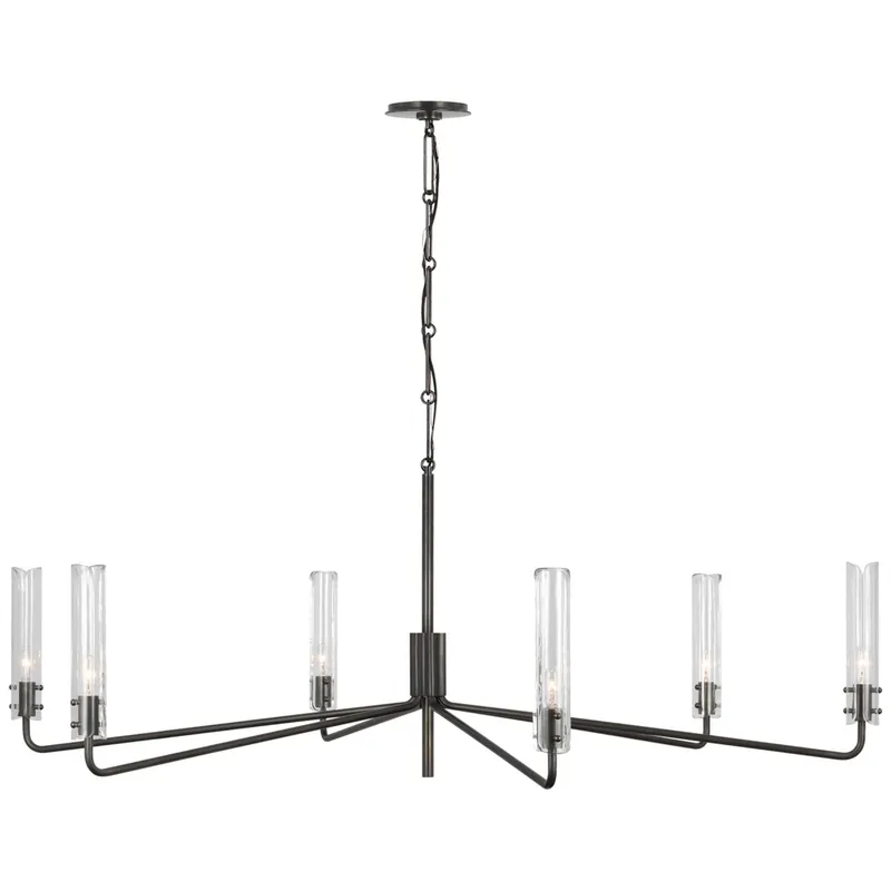 AERIN Casoria Grande Chandelier in Bronze with Clear Glass Ceiling Light W56.5" x H20"