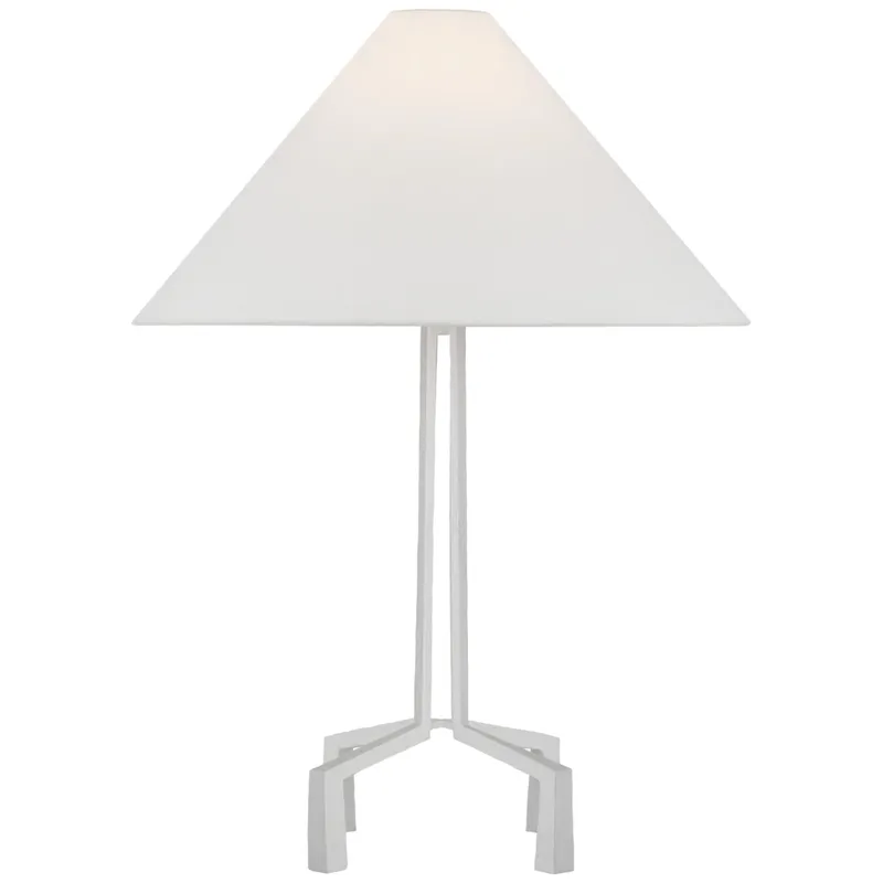 Marie Flanigan Clifford Medium Table Lamp in Plaster White with Linen Shade W20.75" x H27.75"