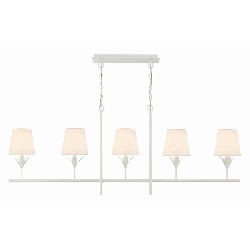 Broche 53.5'' Matte White Linear Chandelier White 53.5"W x 21"H x 6"D