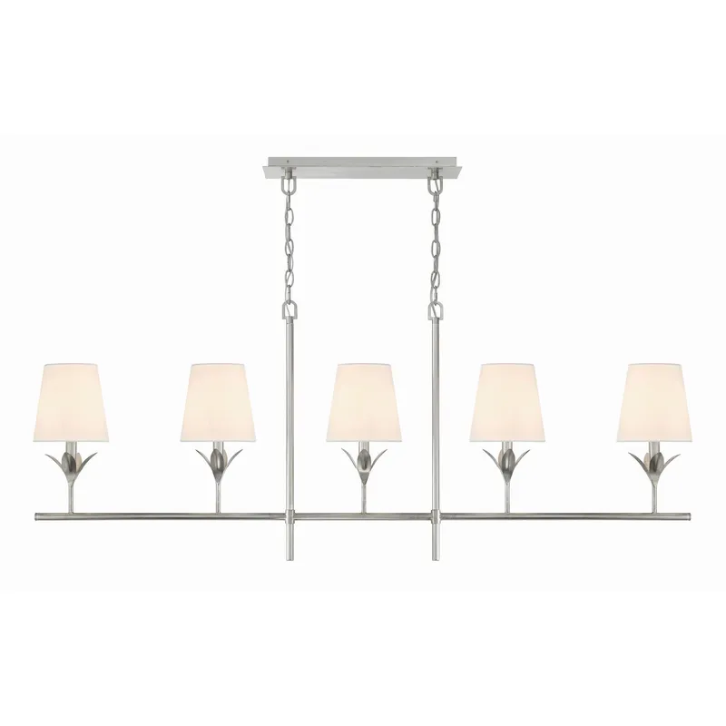 Broche 53.5'' Antique Silver Linear Chandelier Silver 53.5"W x 21"H x 6"D