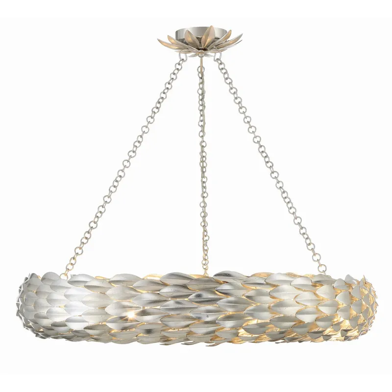 Broche 33.5'' Antique Silver Chandelier Silver 33.5"W x 5.75"H x 33.5"D
