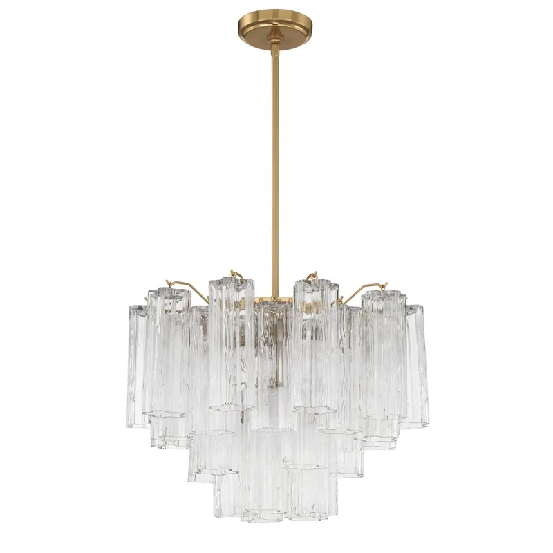 Addis 19.75'' Aged Brass Chandelier Clear 19.75"W x 14"H x 19.75"D