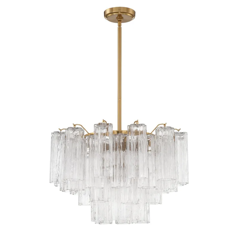 Addis 22'' Aged Brass Chandelier Clear 22"W x 14.25"H x 22"D