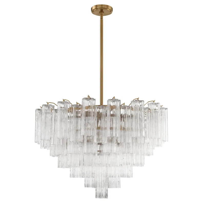 Addis 32'' Aged Brass Chandelier Clear 32"W x 21.5"H x 32"D