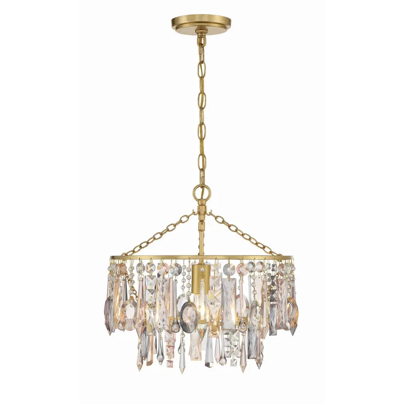 Elsa 15'' Antique Gold Chandelier Multi 15"W x 17"H x 15"D