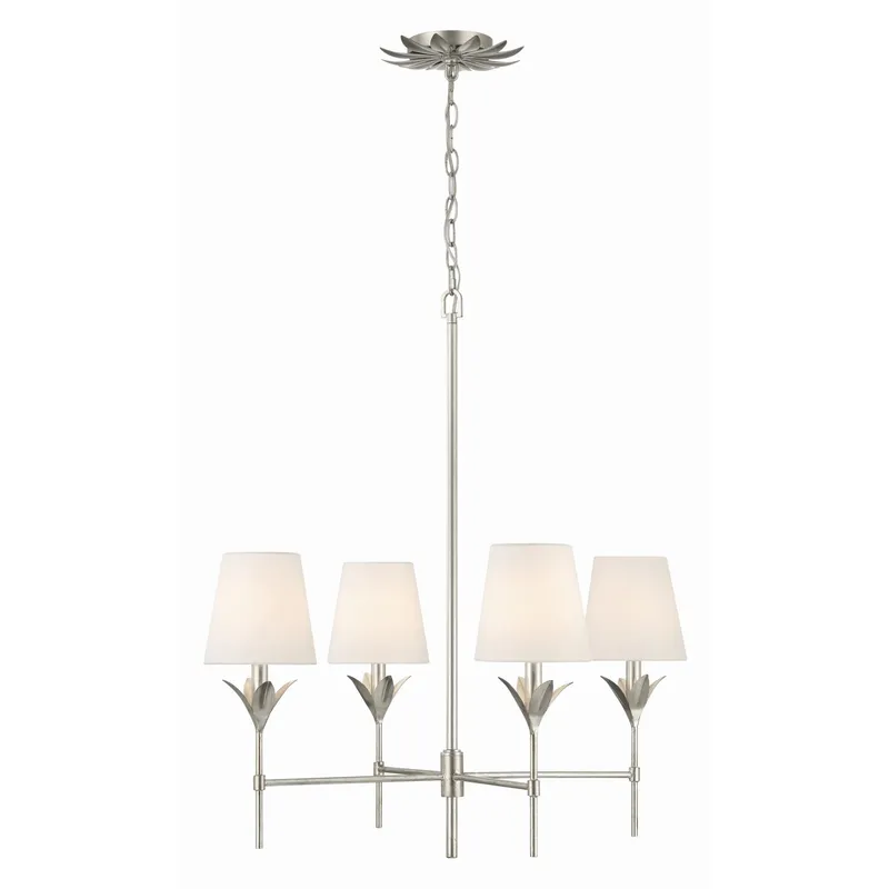 Broche 28'' Antique Silver Chandelier Silver 28"W x 28"H x 28"D