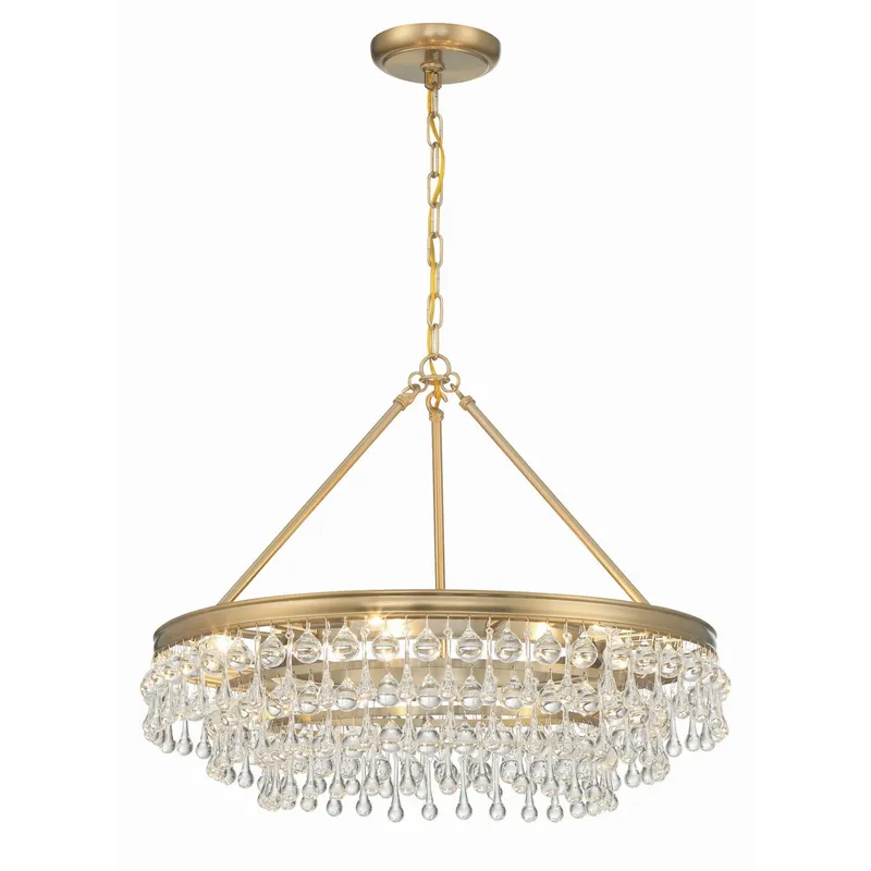 Calypso 25'' Crystal Teardrop Vibrant Gold Chandelier Gold 25"W x 19.75"H x 25"D