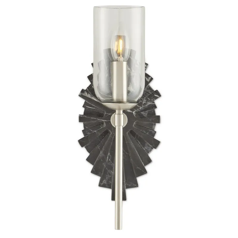 Benthos Black Wall Sconce - Black/Nickel/Clear