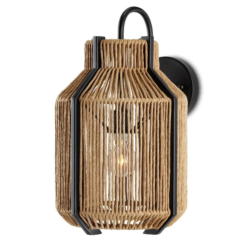Mali Wall Sconce - Natural/Satin Black