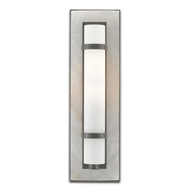 Bruneau Bronze Wall Sconce - Natural Alabaster/Oil Rubbed Bronze/Opaque/White