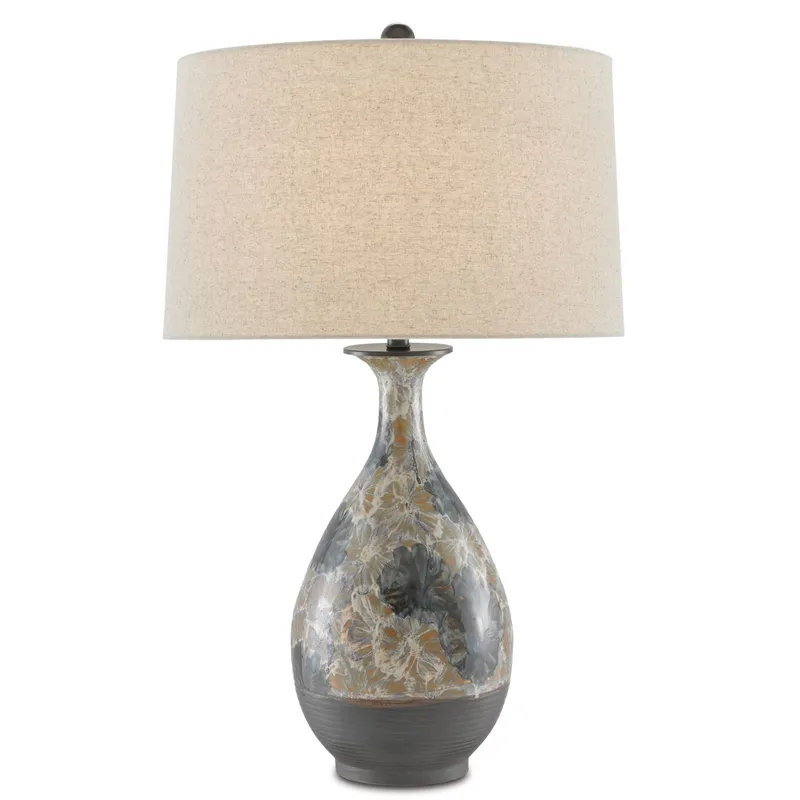 Frangipani Table Lamp - Cream/Blue/Brown