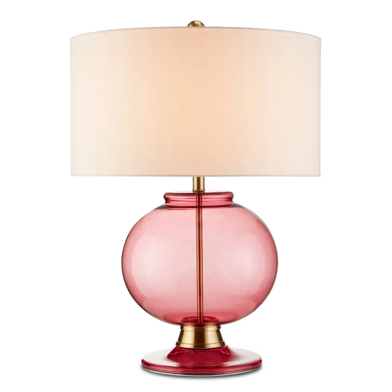 Jocasta Red Table Lamp - Clear Red/Brass