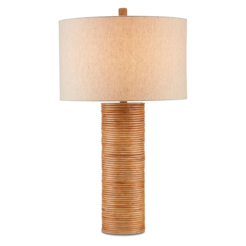 Salome Table Lamp - Brass/Natural Rattan