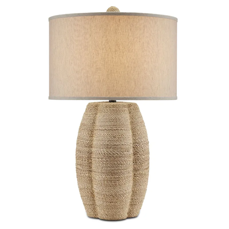 Karnak Rope Table Lamp - Natural Abaca Rope/Satin Black