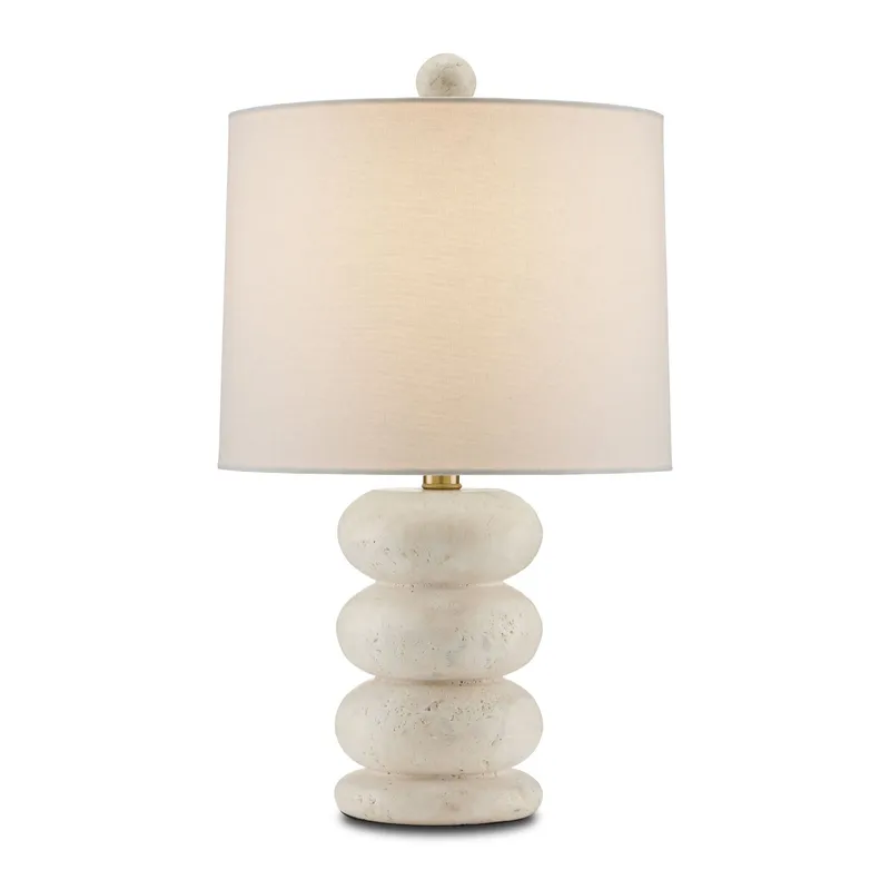 Girault White Table Lamp - Beige/Antique Brass