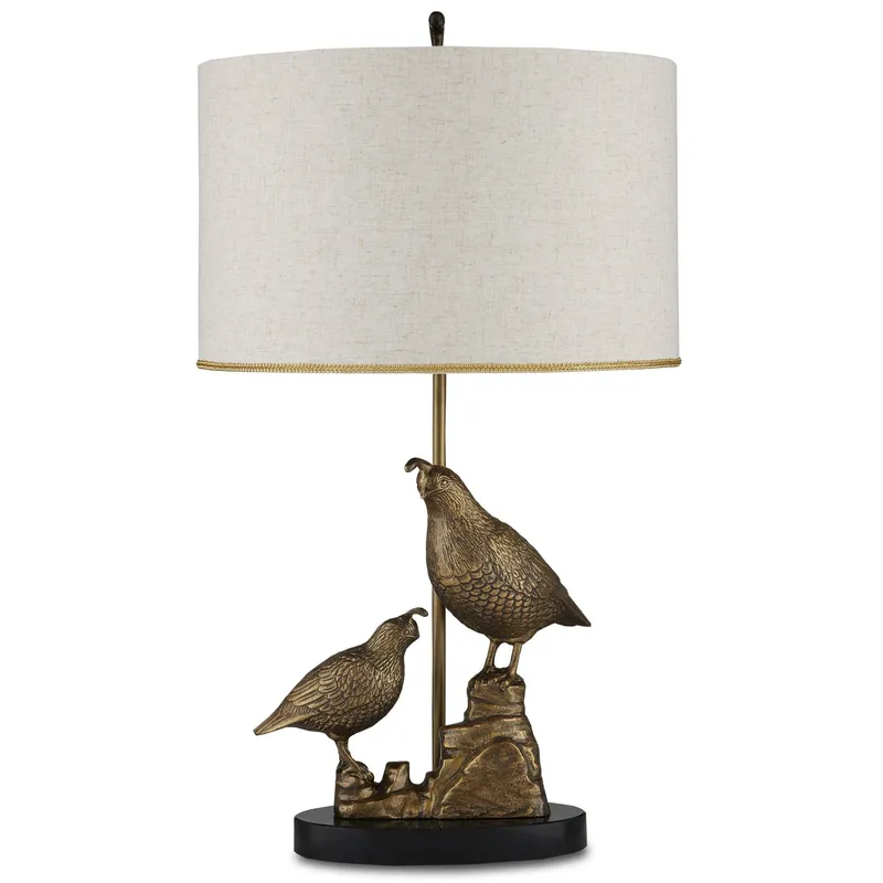 Codorniz Brass Table Lamp - Antique Brass/Black
