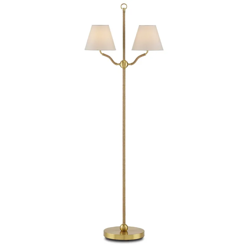 Sirocco Brass Floor Lamp - Antique Brass