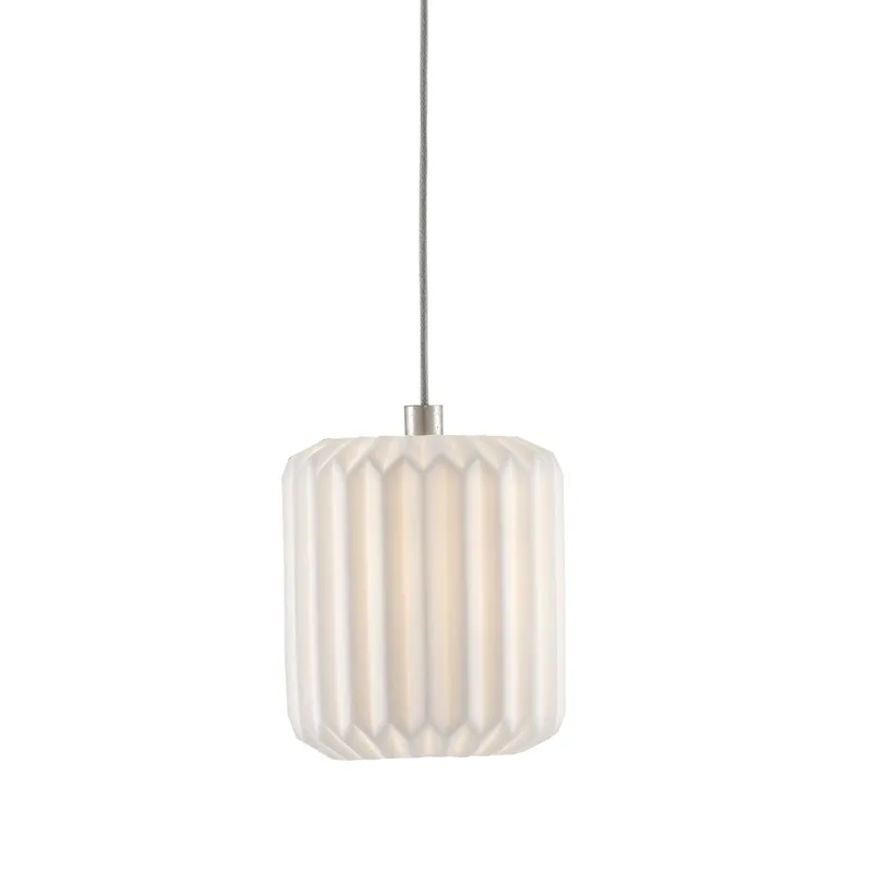 Dove 1-Light Round Multi-Drop Pendant - Painted Silver/White