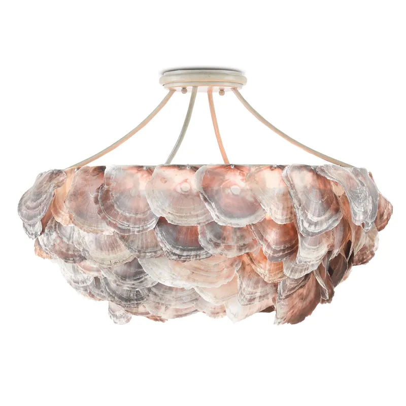 Seahouse Semi-Flush Mount - Smokewood/Natural Shell