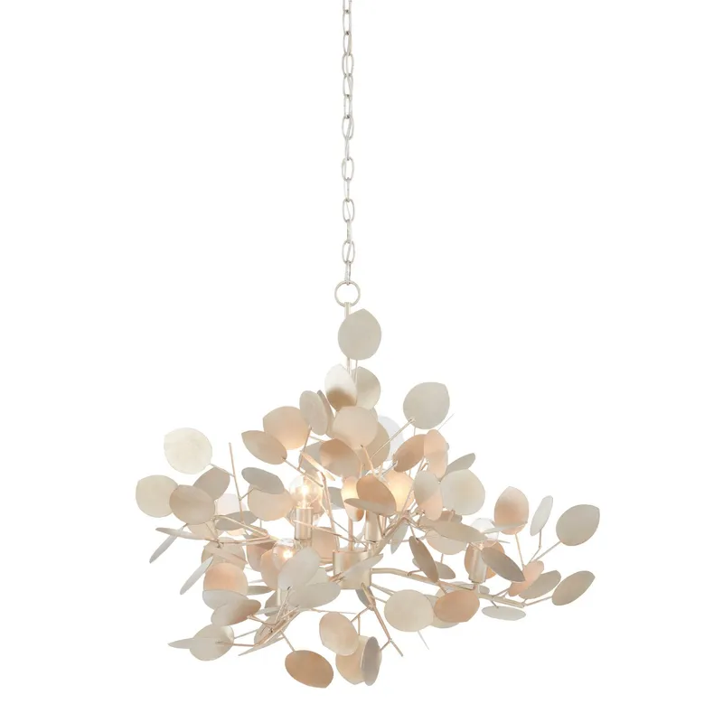 Lunaria Large Silver Chandelier - Contemporary Silver Leaf