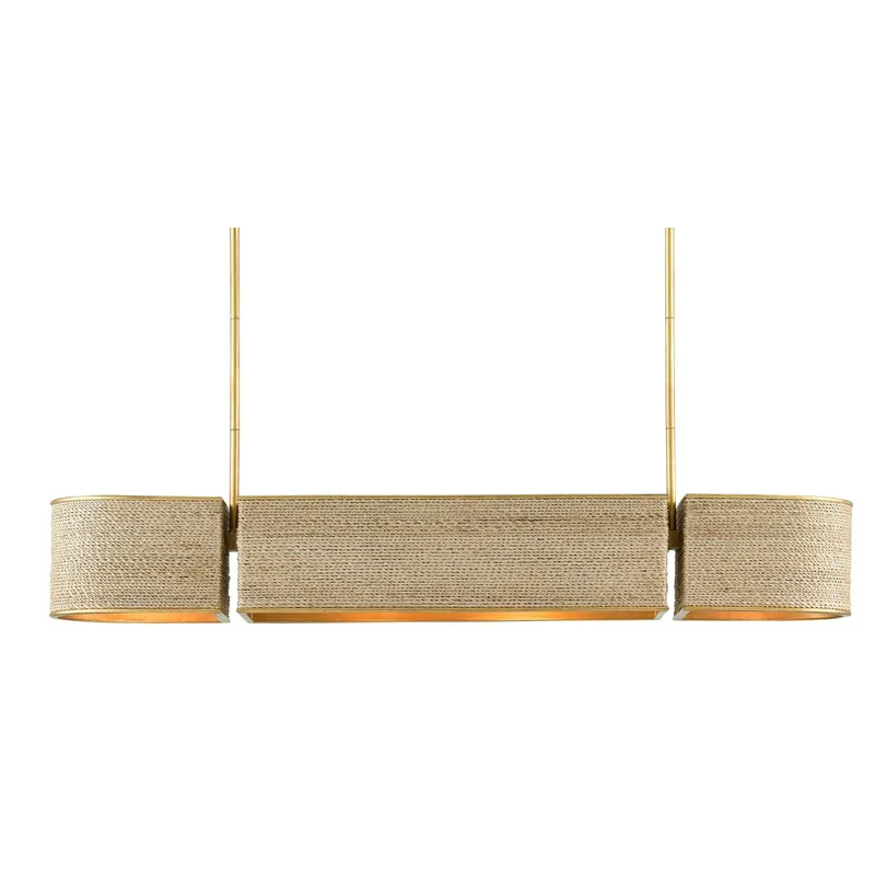 Tenby Rope Oval Chandelier - Contemporary Gold Leaf/Abaca Rope