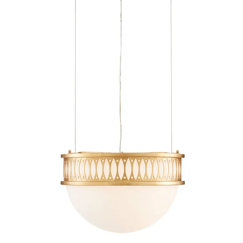 Lola Gold Pendant - Contemporary Gold Leaf/Painted Contemporary Gold
