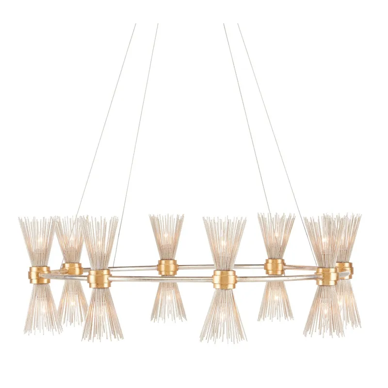 Novatude Gold & Silver Chandelier - Contemporary Gold Leaf/Contemporary Silver Leaf