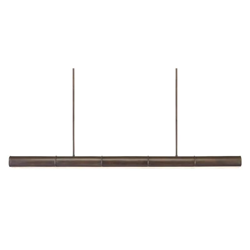 Lyon Large Bronze Linear Chandelier - Bronze Verdigris/White