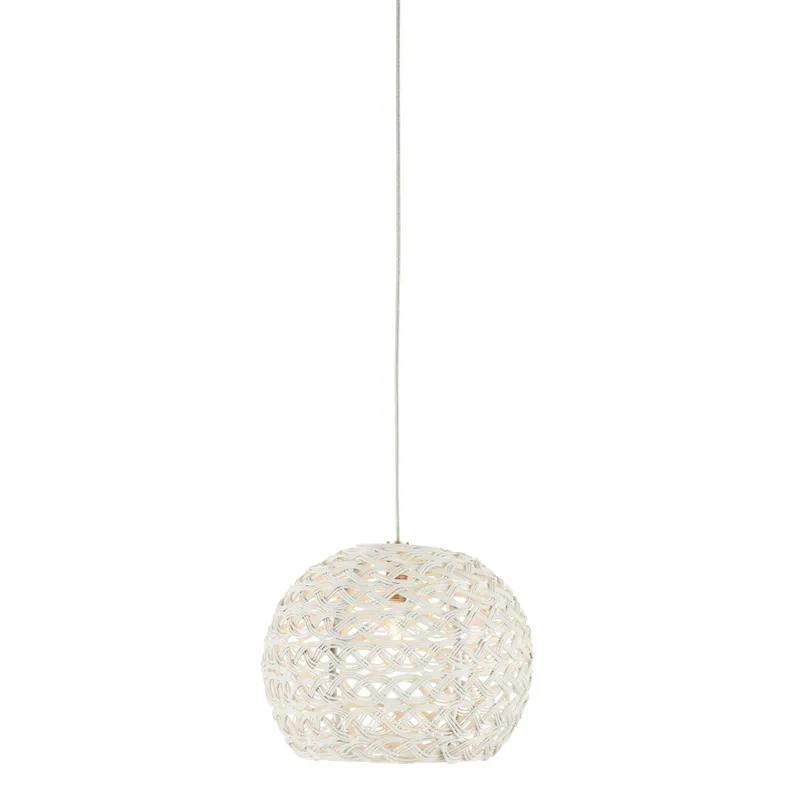 Piero White 1-Light Round Multi-Drop Pendant - White/Painted Silver