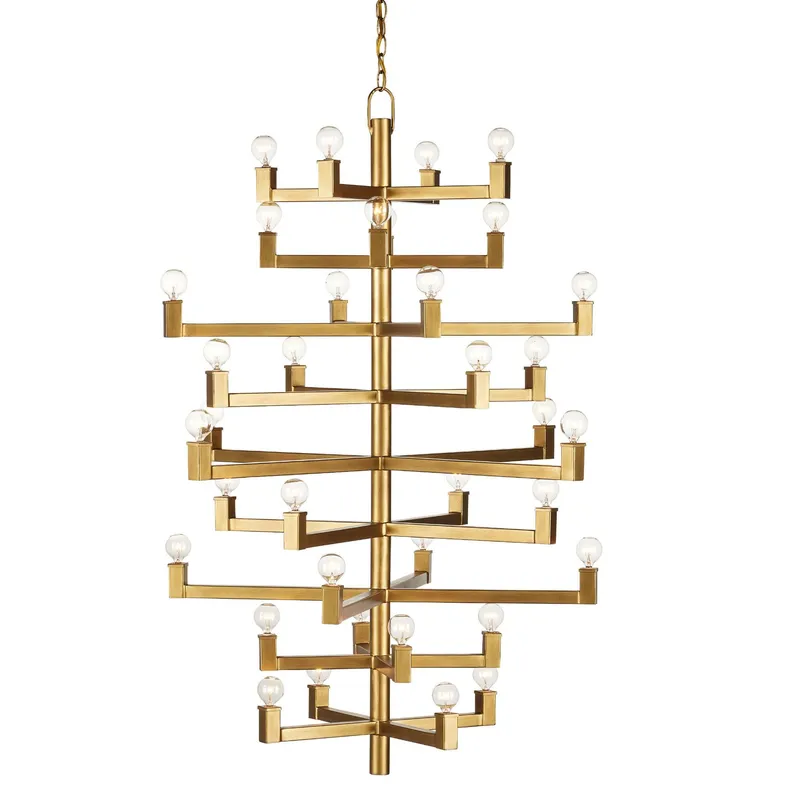 Andre Large Brass Chandelier - Brass