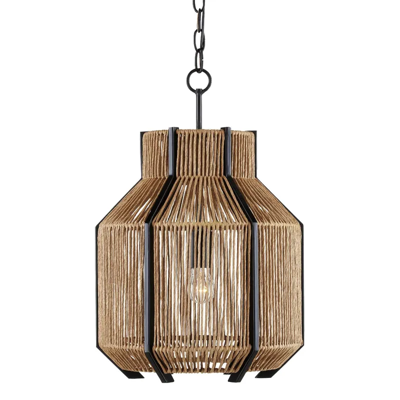 Mali Pendant - Satin Black/Natural