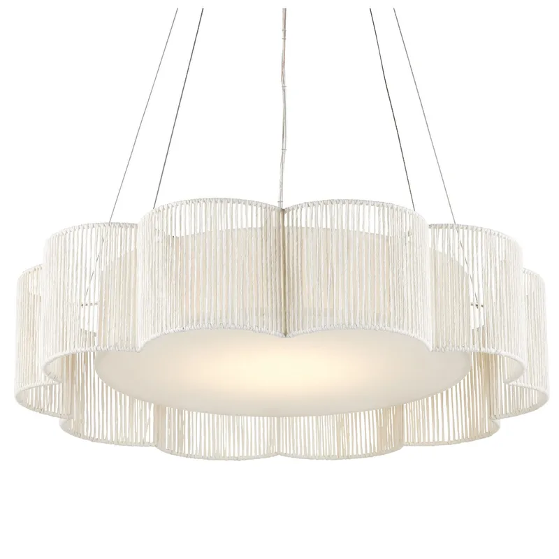 Ancroft White Chandelier - White/Contemporary Silver Leaf
