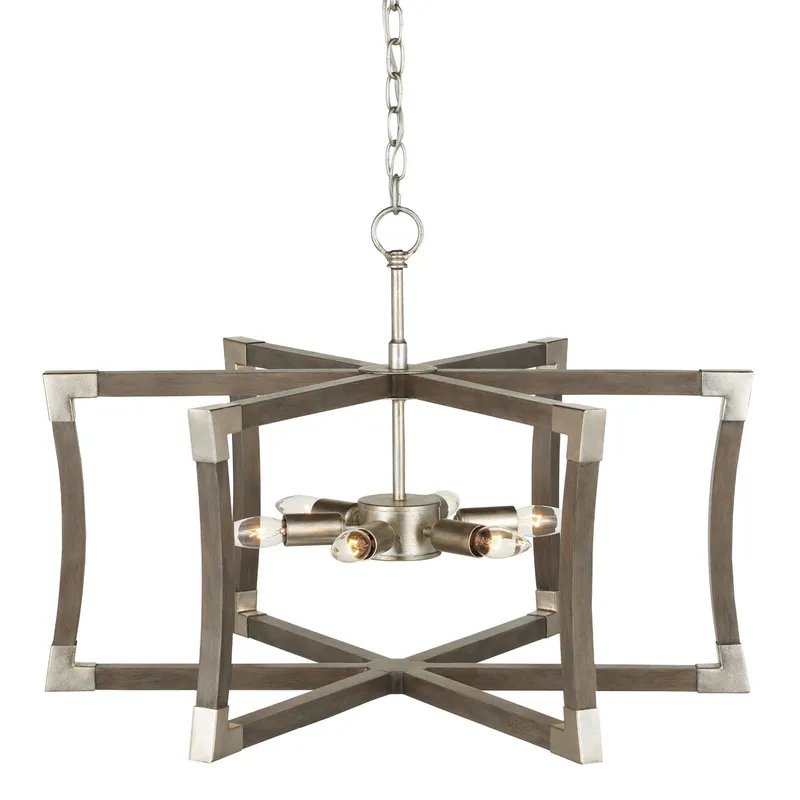 Bastian Small Gray Semi-Flush Mount - Chateau Gray/Contemporary Silver Leaf