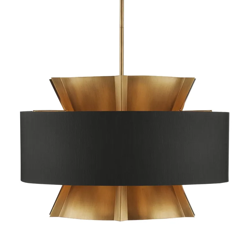 Oxenwood Brass & Black Chandelier - Brass/Black