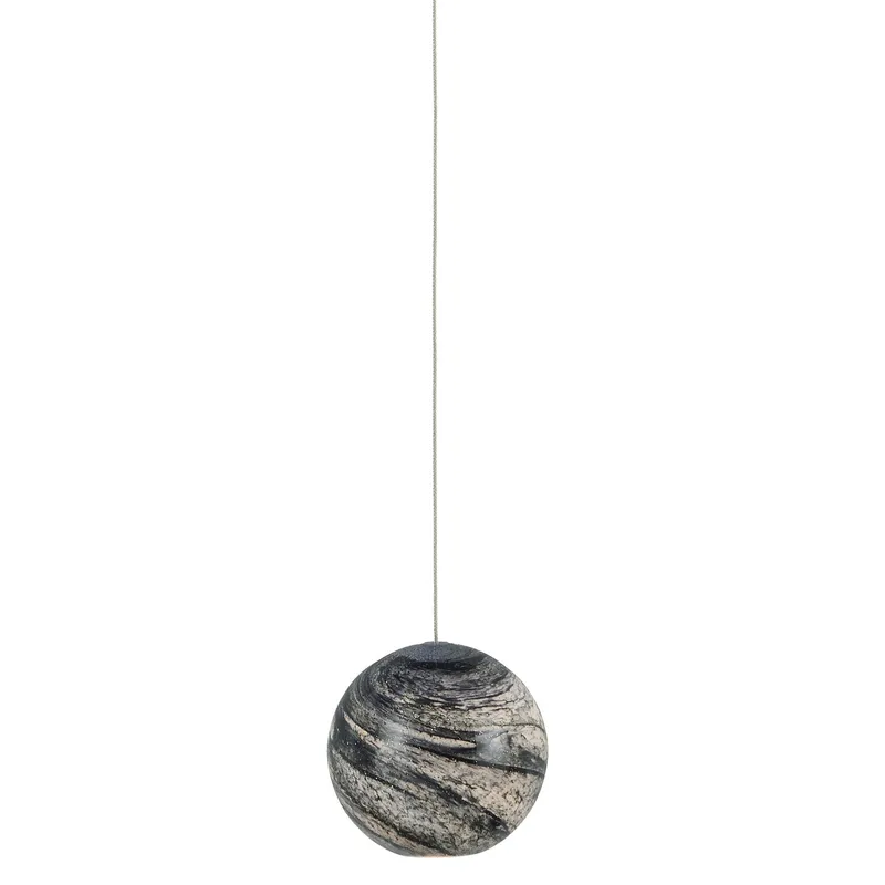 Palatino 1-Light Round Multi-Drop Pendant - Blue Marbeled/Silver