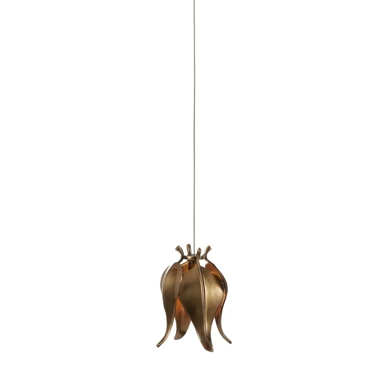 Iota 1-Light Round Multi-Drop Pendant - Antique Brass/Silver