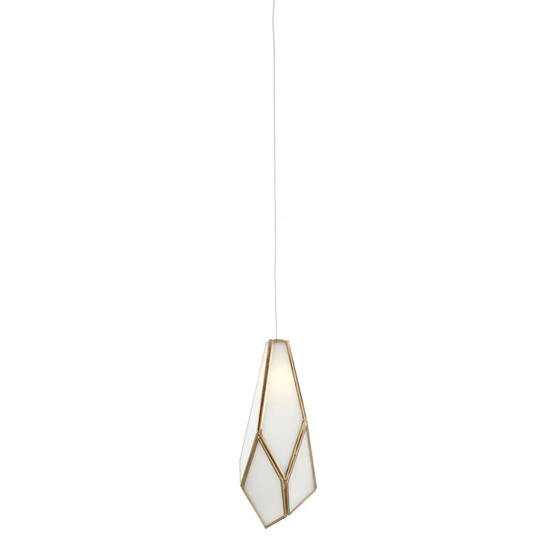 Glace White 1-Light Round Multi-Drop Pendant - White/Antique Brass/Silver