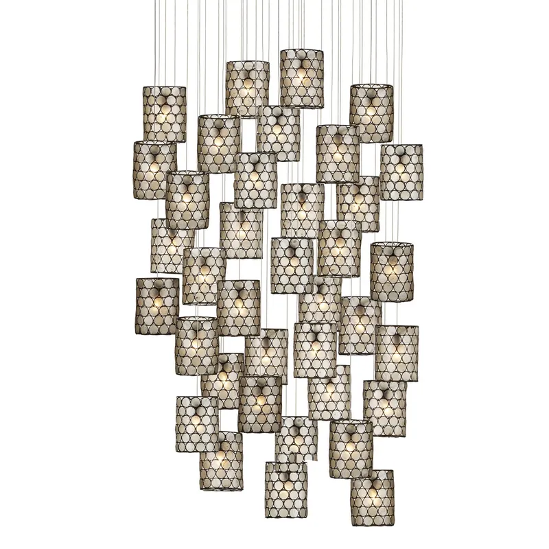 Regatta 36-Light Round Multi-Drop Pendant - Cupertino/Silver